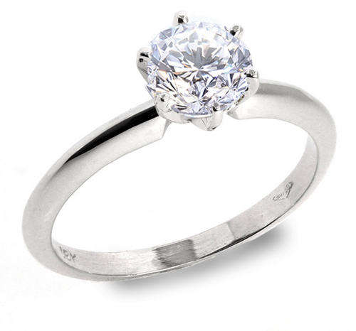 1.03 CT G-H/SI2 ROUND DIAMOND SOLITAIRE RING 14K W GOLD
