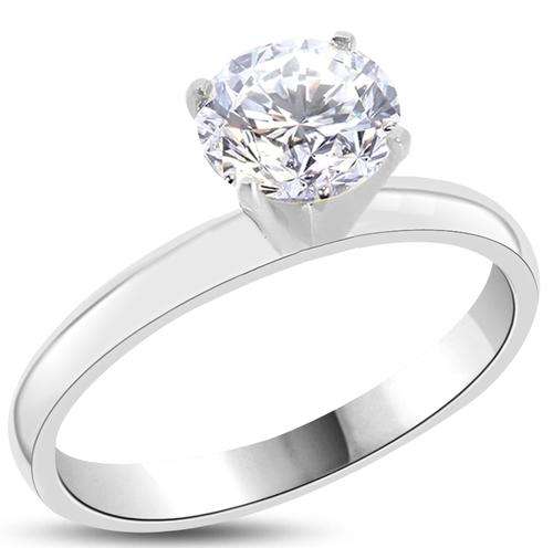 1.14 CT H-I/SI1 ROUND DIAMOND SOLITAIRE ENGAGEMENT RING 14K WHITE GOLD