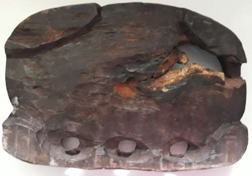 1940s Large Heritage Vintage Yellow Copper Laughing Buddha on Embuya Stand