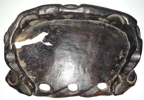 1940s Large Heritage Vintage Yellow Copper Laughing Buddha on Embuya Stand