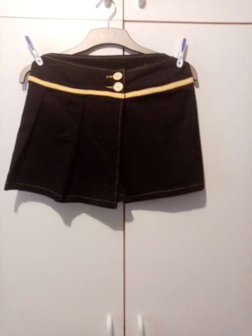 Black mini skirt with yellow trim XL