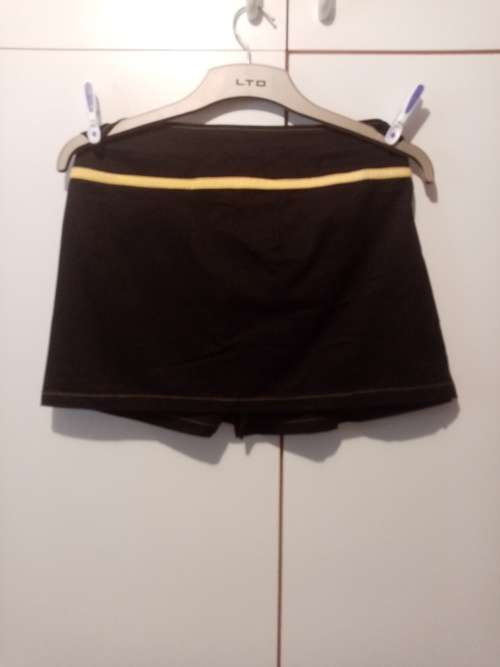 Black mini skirt with yellow trim XL