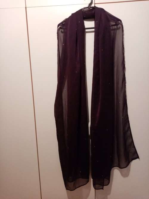 Purple with Diamante belly dancing veil new