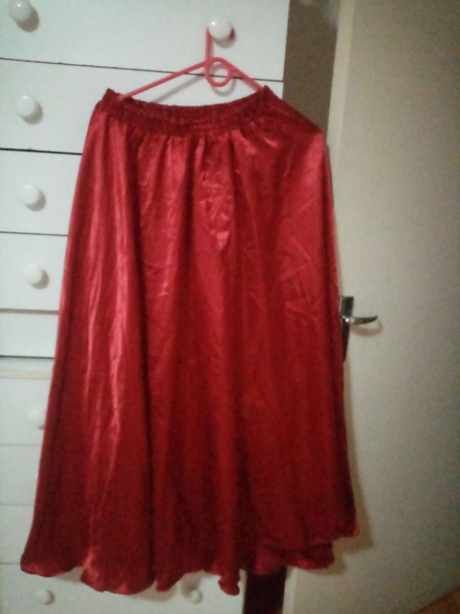 Stunning red satin belly dancing skirt