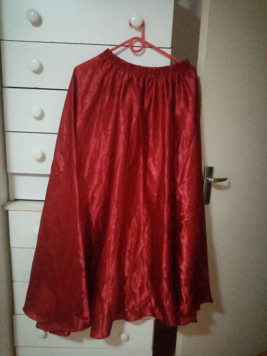 Stunning red satin belly dancing skirt