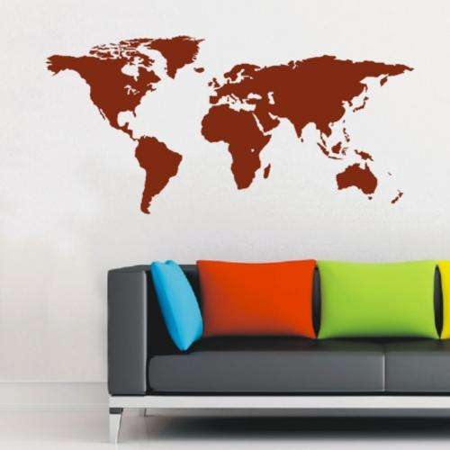 World Map Vinyl Decals - Wall Art Stickers
