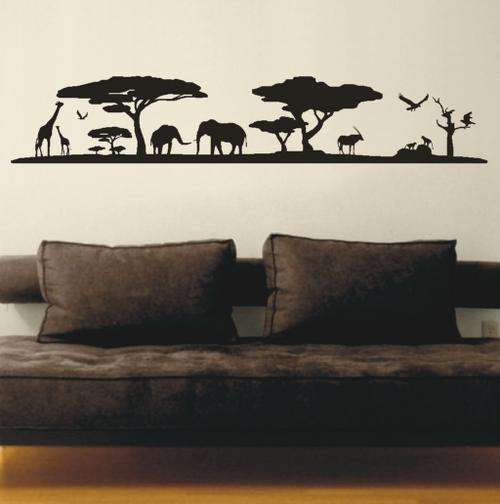 African Sunset Silhouette Vinyl Decals - Wall Art Stickers