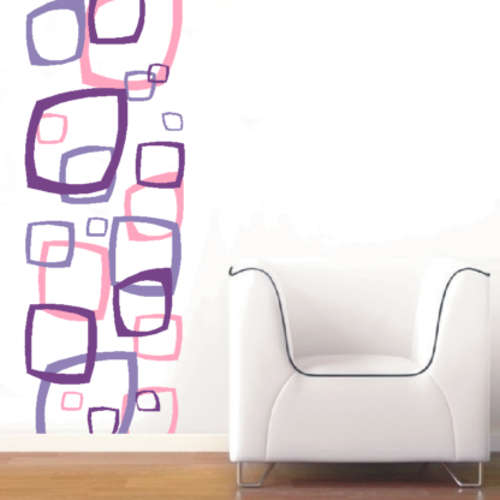 Abstract "Curved Squares" Vinyl Decals - Wall Art Stickers