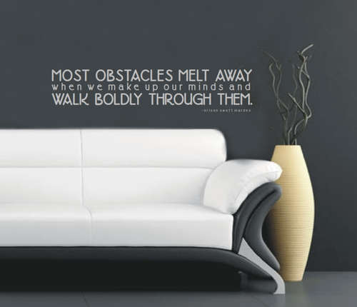 Inspirational "Obstacles" Vinyl Decals - Wall Art Stickers
