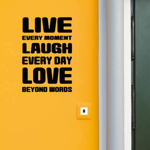 ON SPECIAL!! Inspirational "Live Laugh Love" Vinyl Decals (Available in Black only)