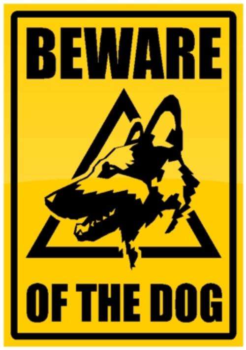 Beware of the Dog - Security gate sign