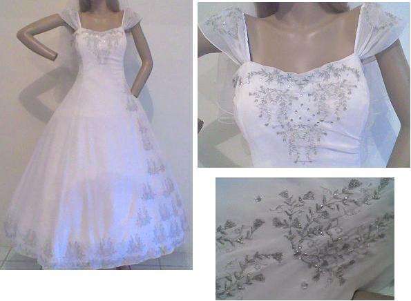CLEARANCE SALE!!  BEAUTIFUL EMBROIDED WEDDING DRESS (Petticoat Included) -- What r u waiting 4??????
