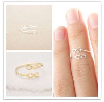 silver plated double infinity ring