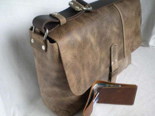 Better than black Friday! Handmade leather bag - 15 inch with free wallet!
