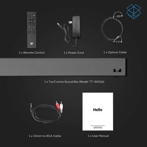 TaoTronics Sound Bar Bluetooth Audio Speakers for TV Home Theater Surround Sound