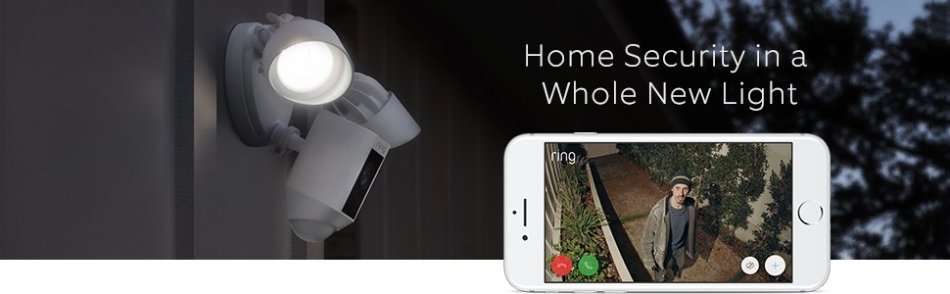 Ring Floodlight Camera ] Motion Activated HD Security Cam ] Two-Way Talk and Siren Alarm ]