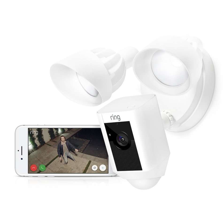 Ring Floodlight Camera ] Motion Activated HD Security Cam ] Two-Way Talk and Siren Alarm ]