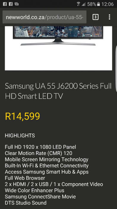 Samsung Smart Full HD 55 inc TV