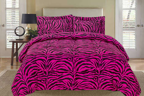 WOW!! Beautiful 8 piece pienk zebra print (queen) duvet set