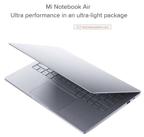 Mi Notebook Air 13.3'' core i5-7200u, 8GB Ram, 256SSD, Nvidia 940mx dedicated GPU.The MacBook Twin