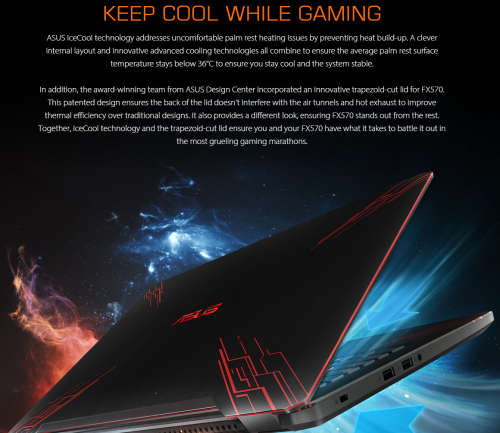 ASUS GAMING MONSTER: FX570, i7-8550u, Full HD, 16GB Ram, 256SSD+1TB HDD, Nvidia GTX