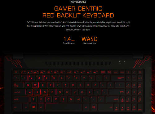 ASUS GAMING MONSTER: FX570, i7-8550u, Full HD, 16GB Ram, 256SSD+1TB HDD, Nvidia GTX