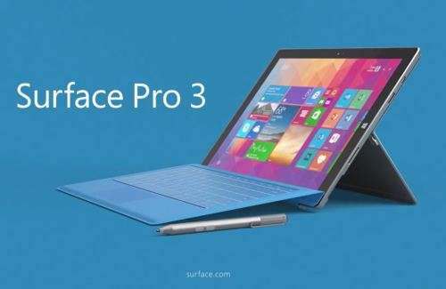 MICROSOFT Surface PRO 3  core i5-4300u, QHD Touchscreen with Pen Support,256 SSD,8GB Ram,Type Cover