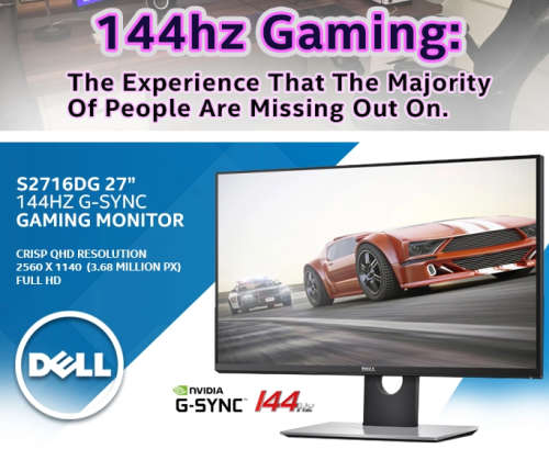 DELL S2716DG 27" 144Hz G-SYNC 2K High Resolution Gaming Monitor
