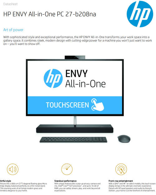 HP Envy All-In-1,27`` 4K TOUCHScreen PC. i7 Hexa-Core CPU.32GB Ram.1TB SSD+2TB HDD.Nvidia GPU.FaceID