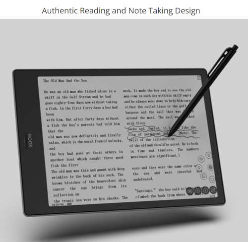 ONYX Boox Note Reader. 10.3`` HD MOBIUS Carta Flexible Capacitive Touch Screen. Wifi, Bluetooth, Pen