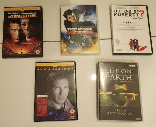 DVD Clearance - Sum of Fears - MI3 - Present Danger - Life on Earth - NTSC Poverty