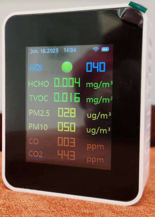 Smart Home 9-in-1 Air Quality Monitor (Tuya ZN-2C09) NEW RELEASE! Portable with Wifi - Colour Screen