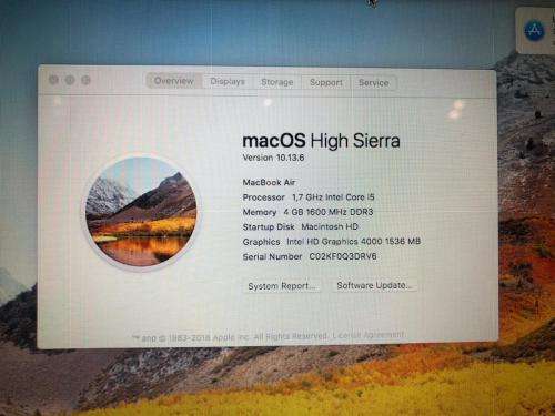 MACBOOK AIR CORE i5 11'' [MID 2012]