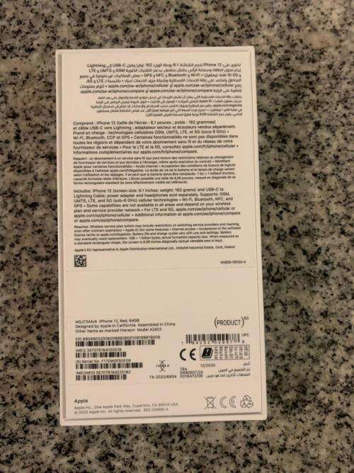 I PHONE 12  64 GB NEW [RED]