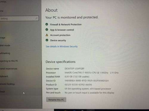 DELL LATITUDE 5400 8TH GEN CORE i7-8665u RETAIL R27000