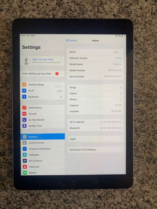 IPAD AIR  WIFI 32GB SPACE GREY A1474