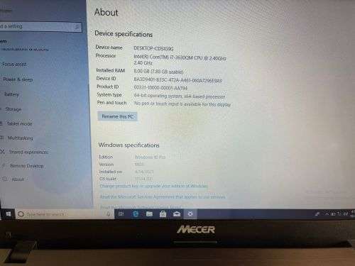 MECCER W550EU CORE i7