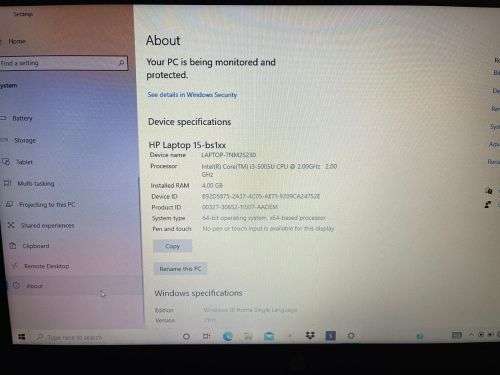 HP 15-bs151ni Core i3 4GB Ram 1TB HDD