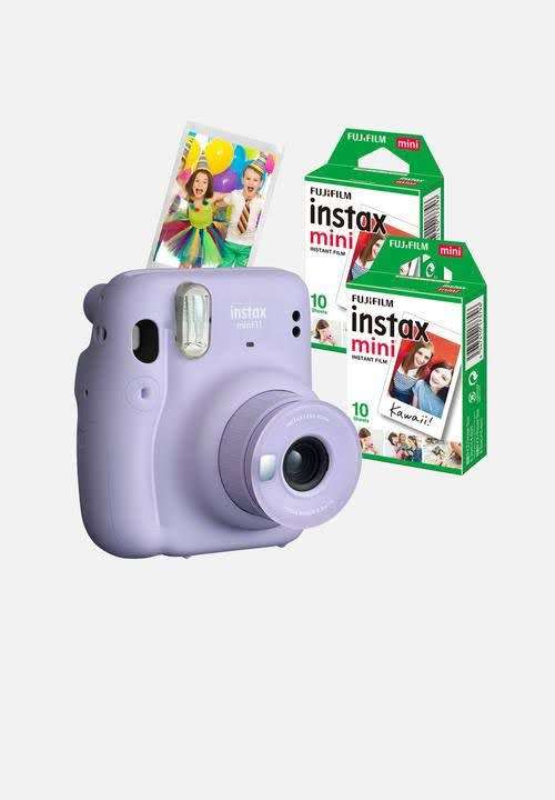 Fujifilm INSTAX Mini 11 Camera Combo1 - Lilac Purple With 2 Film Packs New Sealed