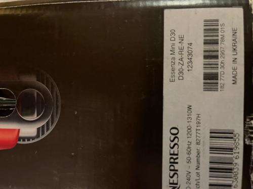 Nespresso Essenza Mini D30 Coffee Machine - Ruby Red New sealed