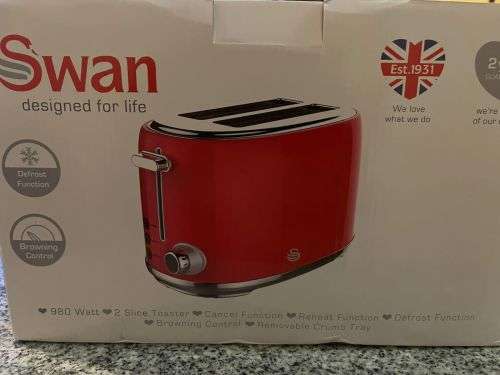 Swan - 2 Slice Toaster - Red New Sealed