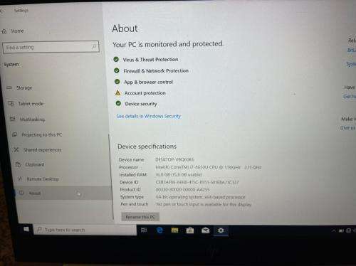 HP ELITEBBOK 840 G5 CORE i7 8TH GEN  V PRO 16GB RAM 256GB SSD