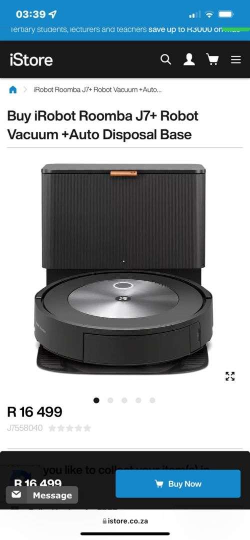 iRobot Roomba J7+ [J755840] Robot Vacuum +Auto Disposal Base New Open Box Retail R16499