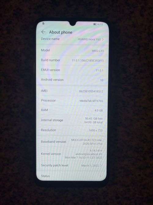 HUAWEI NOVA 60 4GB RAM 64GB MEMORY