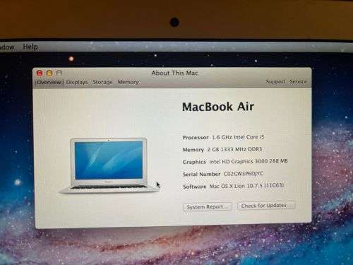 MACBOOK AIR CORE i5 11`` [MID 2011]