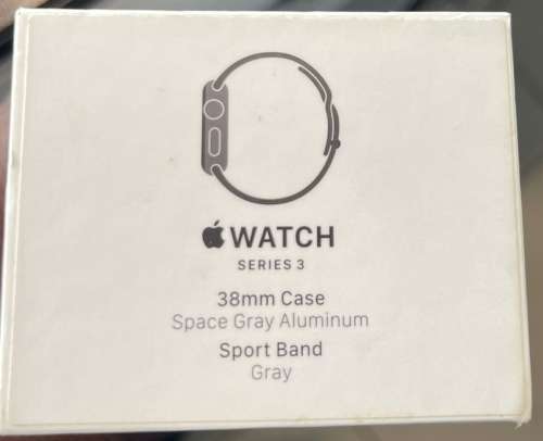 Apple Series 3 watch, 38mm with box and charge cable