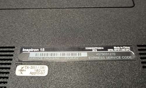 Dell Inspiron 15 3543, Nvidia 820M 2Gb graphics, Intel i5-5200U@2.2GHz, 8GB Memory, 480GB SSD