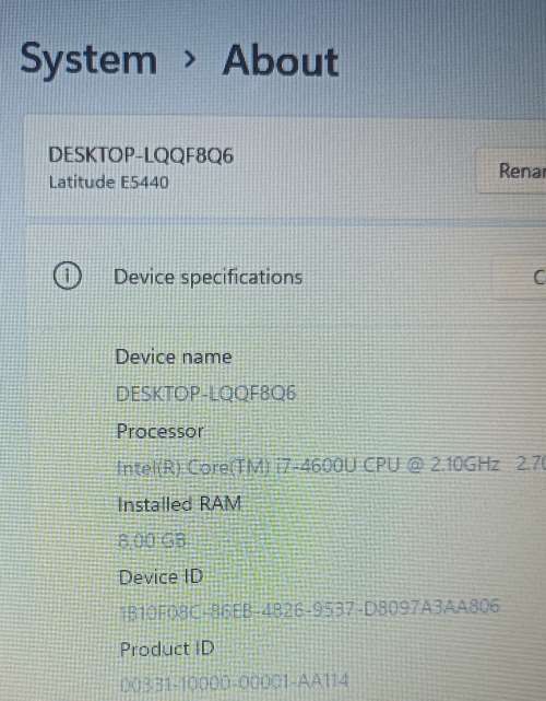 Dell Latitude E5440 Nvidia GT720M Graphics, Intel i7-4600U@2.1GHz, 8GB Memory, 500GB HDD, Windows 11