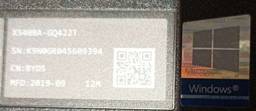 Mint condition Asus VivoBook X540BA, AMD A4-9125 Processor, Radeon R3 Graphics, 8GB RAM, 120GB SSD