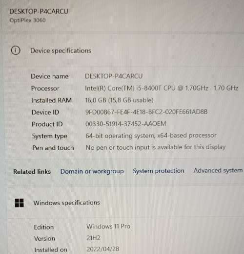 Spotless Fully loaded Dell OptiPlex 3060 i5-8400T,16GB RAM, 512GB NVMe, 1TB HDD, Wifi, Bluetooth
